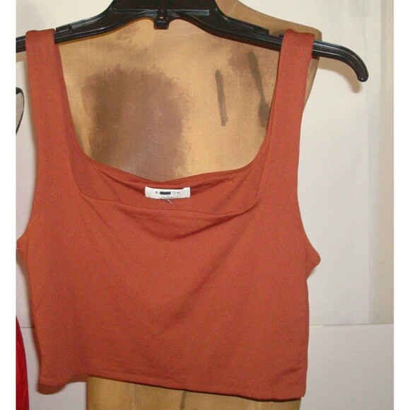 New Womens Babaton Aritzia Contour Squareneck Crop Tank Brown M Medium Nice - Picture 5 of 6
